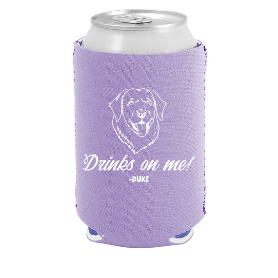 Pet Portrait Koozies/ Personalised Dog Face Can Coolers/ Outline Pet