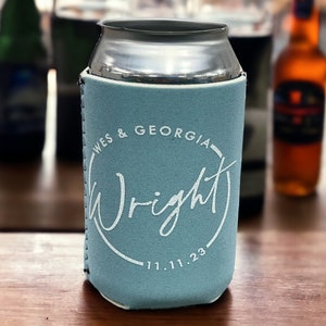 Custom Neoprene Can Coolers, Personalized Huggers, Custom Collapsible Can Coolers For Weddings and Parties - JJ's Party House McAllen