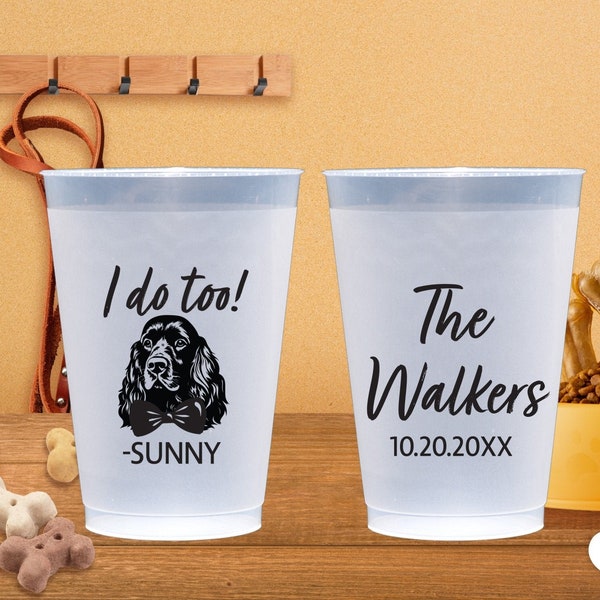 Custom Dog Cups: I Do Too! Pet Dog Custom Wedding Cups