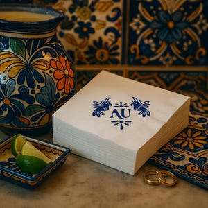 Personalized Mexican Love Birds Wedding Napkins: Fiesta Theme image 5