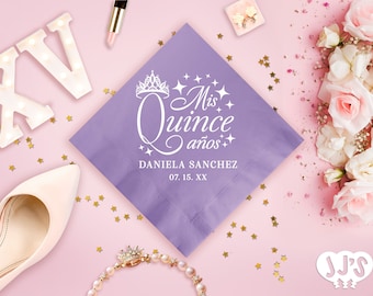 Quinceanera Napkins: Mis Quince Anos Custom Birthday Napkins
