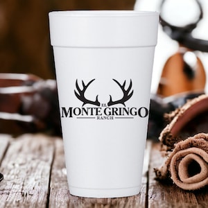 Custom Foam Cups - Ranch Logo Party Cups -JJ's Party House McAllen