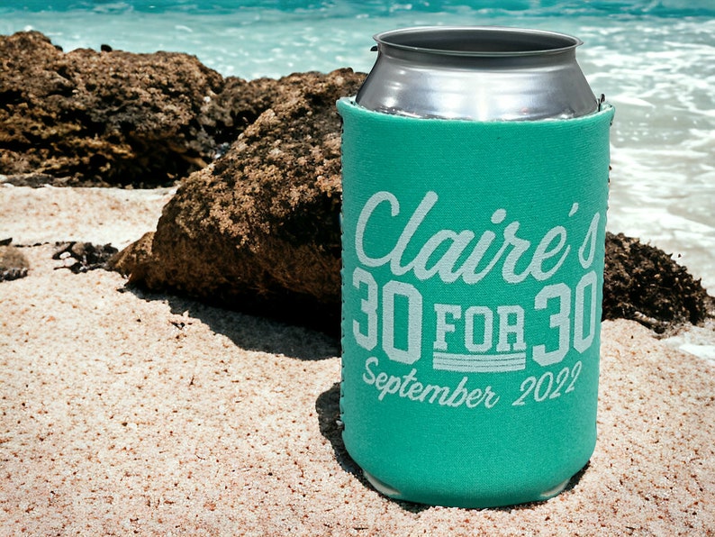 Custom Neoprene Can Coolers, Personalized Huggers, Custom Collapsible Can Coolers For Weddings and Parties - JJ's Party House McAllen