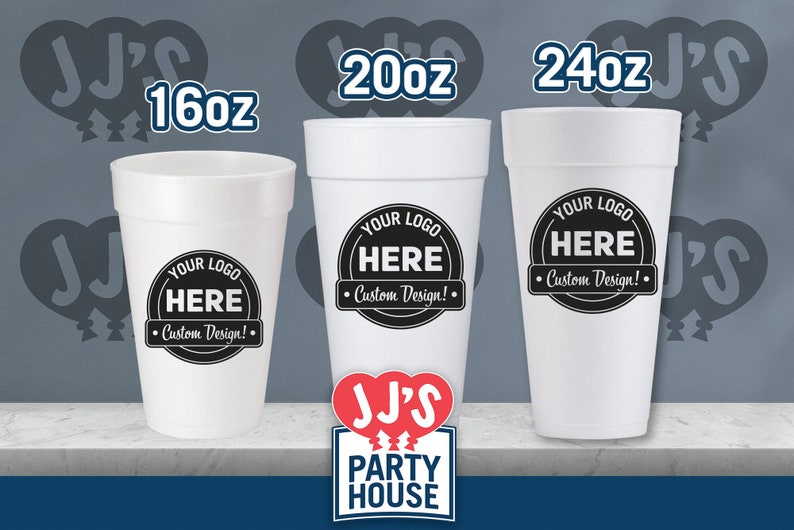 Custom Styrofoam Wedding Cups, Birthday Foam Cups, Bachelorette, Personalized Graduation Foam Cups, Baby Shower Foam Cups,
