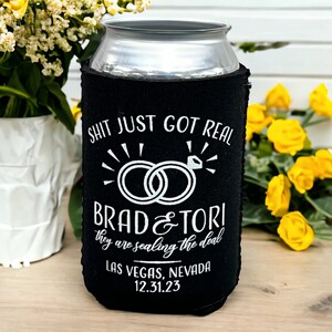 Custom Neoprene Can Coolers, Personalized Huggers, Custom Collapsible Can Coolers For Weddings and Parties - JJ's Party House McAllen