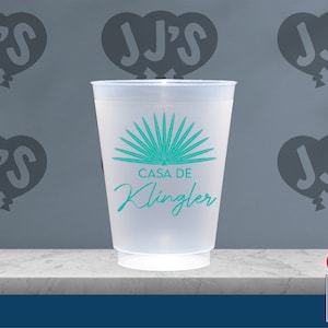 Tequila Custom Printed Party Frosted Flex Shatterproof Cups (One Color Print Only)