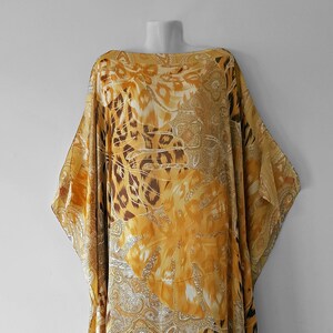 Summer Beach Dress - Beach Kaftan Dress - Plus Size Beach Dress - Caftan Dress - Plus Size Kaftan Cover Up Dress - Gold Beach Cover Up Dress
