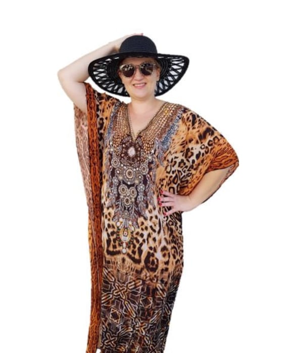 leopard print caftan