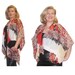 Red kimono cardigan, animal print sheer chiffon cover up / summer kimono jacket
