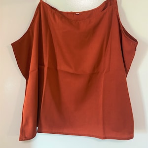 Cami in terracotta Cinghie regolabili/ Canotta allentata/ Cinturino per spaghetti Top senza maniche, cami con spalline sottili, canotta di base