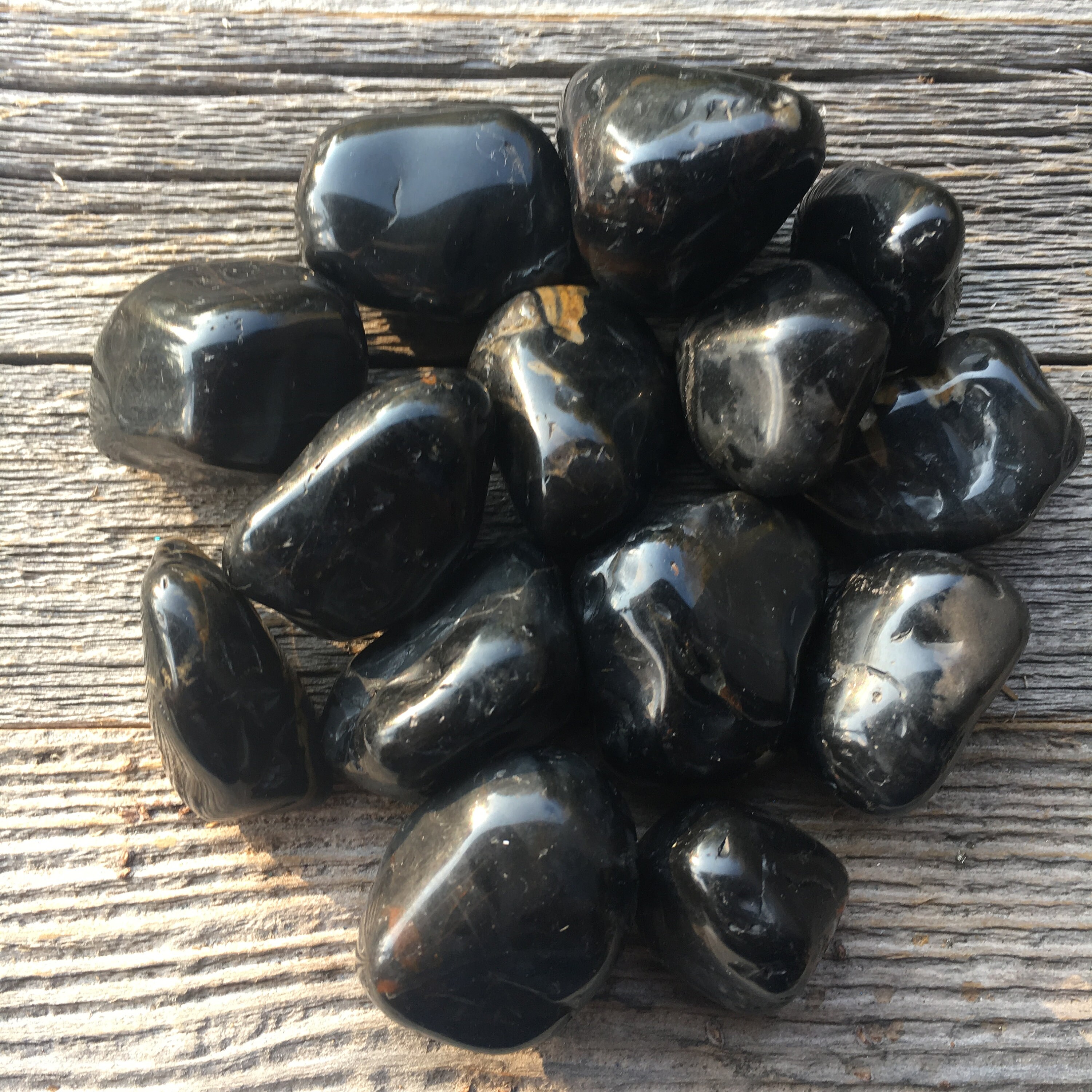 Black Onyx Crystal Tumbled 2 1/2" Natural Root Chakra Healing Polished Gemstone