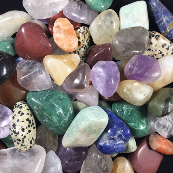 polished stones and crystals