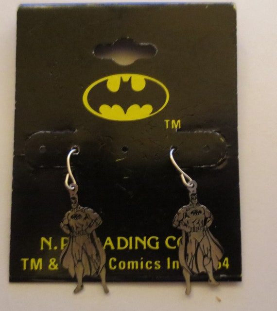 Vintage 100% 925 Sterling Silver Batman Stud Earrings Personality  Minimalist Ear | eBay