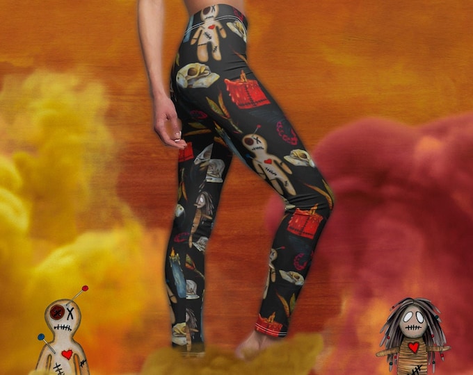 Voodoo Witch Yoga Pants / Yoga Leggings / Pagan Clothing / Witchy Clothing