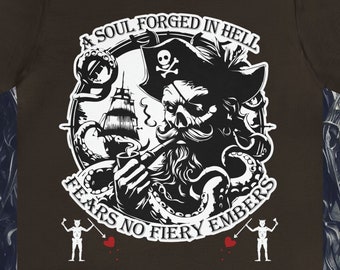 Zombie Pirate Alt / Fantasy T Shirt / Renaissance Design / Humane, Sustainable / 100% Cotton / Tee Shirt / Unisex / Manly Gift