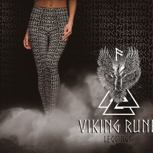 Freya Viking Womens Casual Leggings / Shieldmaiden Valkyrie Norse Runes / Futhark Yoga Pants