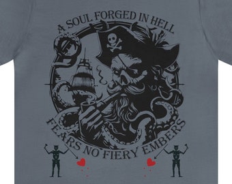 Zombie piraat/Fantasy T-shirt/Renaissance design/humaan, duurzaam/100% katoen/T-shirt/Unisex/mannelijk cadeau