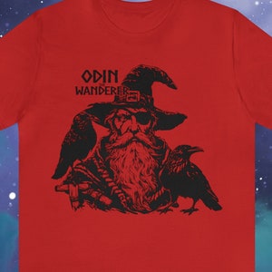 Odin the Wanderer Viking Style Tee / Unisex Jersey Short Sleeve Tee /  100% Cotton / Norse Viking Design / Bella+Canvas High Quality Print
