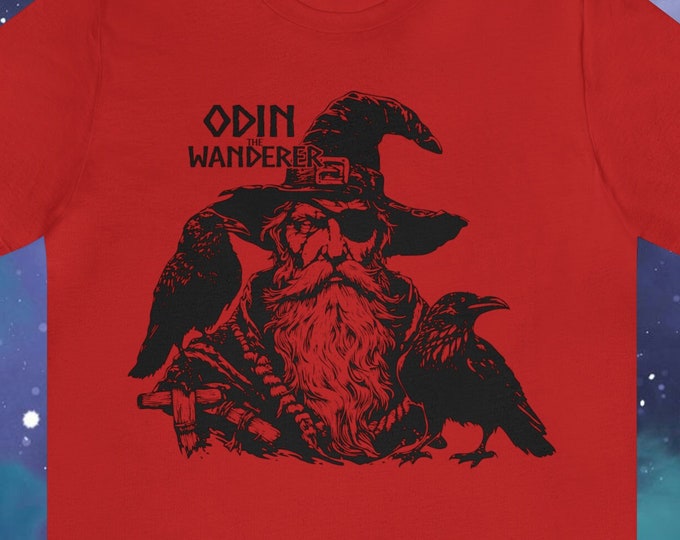 Odin the Wanderer Viking Style Tee / Unisex Jersey Short Sleeve Tee /  100% Cotton / Norse Viking Design / Bella+Canvas High Quality Print