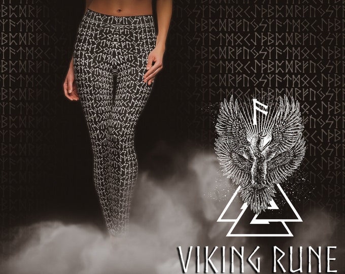 Freya Viking Womens Casual Leggings / Shieldmaiden Valkyrie Norse Runes / Futhark Yoga Pants