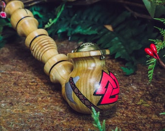 Valknut Viking Tobacco Pipe for Smoking / Churchwarden Pipe / Viking Runes / Viking Gift / Handmade Wood Wooden