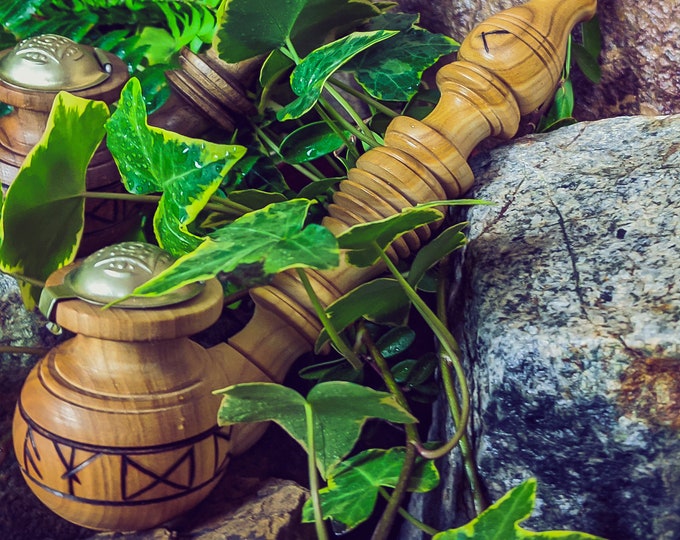 Viking Tobacco Pipe with Lid / Churchwarden Pipe / Smoking Pipe / Wooden Pipe / Viking Runes / Futhark