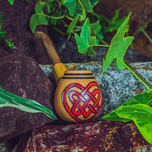 Celtic Heart Knotwork / Handmade Tobacco Pipe for Smoking / Sherlock