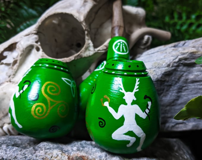 Cernunnos Painted Pipe for Smoking / Tobacco Pagan Pipe / Druid Shaman Celtic Irish / Witchy Sherlock