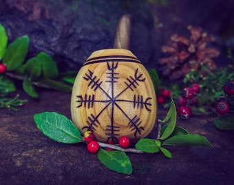 Aegishjalmur Helm of Awe Wooden Pipe / Viking Gifts / Pagan Gifts / Giftbox Options