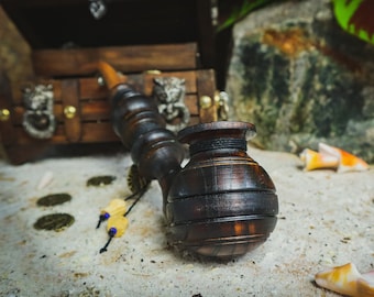Pipa de tabaco pirata Seadog / Pipa de madera hecha a mano para fumar / Churchwarden / Madera