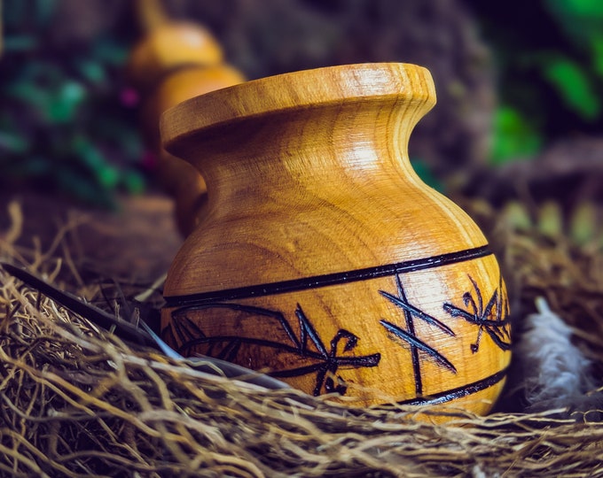 Raven Feather Odin Tobacco Pipe / Churchwarden Pipe / Smoking Pipe / Wooden Pipe / Viking Runes /
