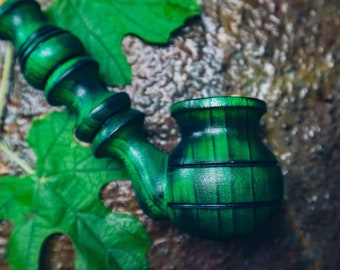 Handmade Wooden Tobacco Pipe for Smoking / Green Wood Churchwarden Pipe / Smoke Gift