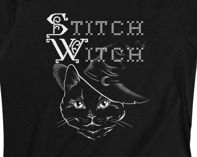 Stitch Witch / Women's Softstyle Tee / Witchy Style / Embroidery Sewing Cross Stitch