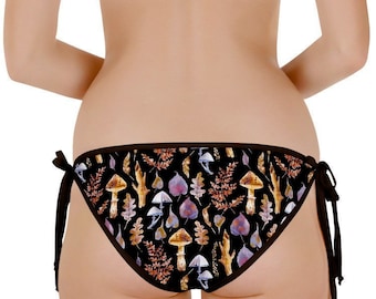 Witchy Mushrooms & Nature Bikini / Reversible Bikini Bottom / Swim Suit