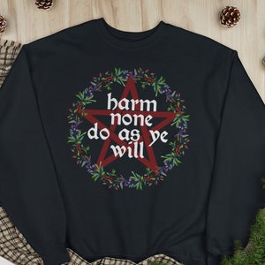 Wiccan Rede Harm None Unisex EcoSmart® Crewneck Sweatshirt