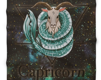 Capricorn Zodiac Sherpa Fleece Blanket / Constellation Astrology / Spirituality / Tarot