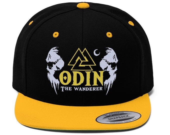 Odin The Wanderer Flat Bill Hat / Viking Design Cap / Sport Style