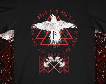 Viking Raven Wyrd Tee / Hugin Munin / Odin Valknut Shirt
