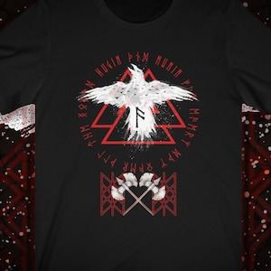 Viking Raven Wyrd Tee / Hugin Munin / Odin Valknut Shirt