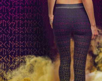 Shieldmaiden Viking Women's Casual Leggings / Valkyrie Runes / Futhark Yoga Pants