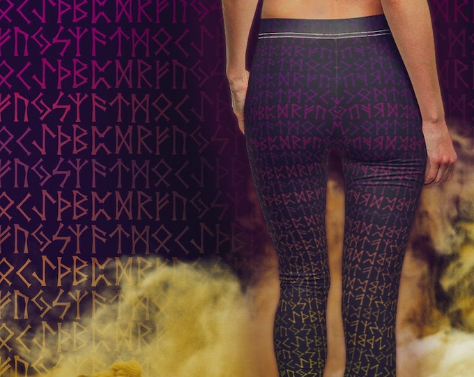 Shieldmaiden Viking Women's Casual Leggings / Valkyrie Runes / Futhark Yoga Pants
