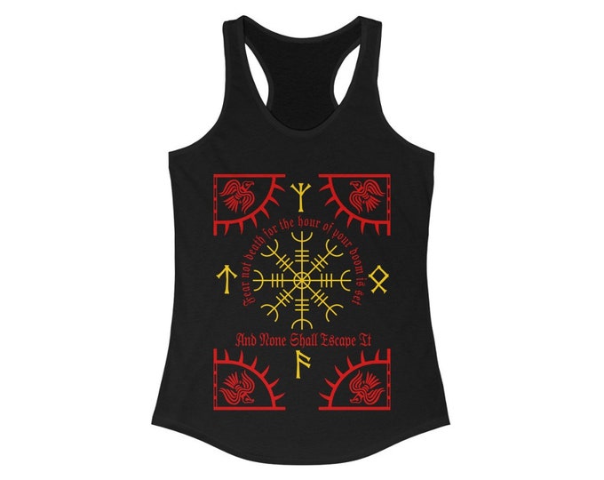 Women's Helm of Awe Viking Racerback Tank / Shieldmaiden / Raven Odin / Fear Not Death
