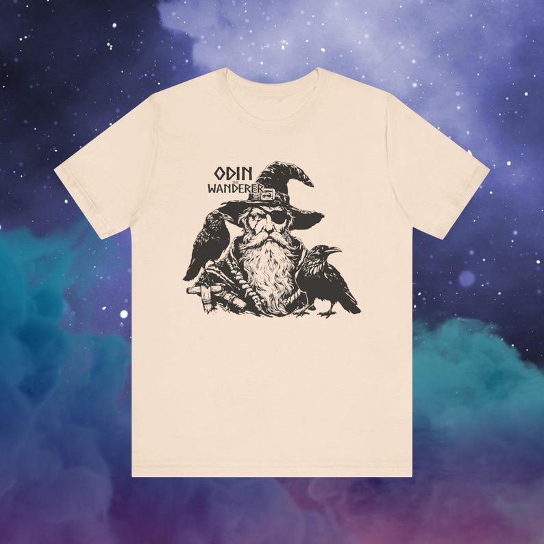Odin the Wanderer Viking Style Tee / Unisex Jersey Short Sleeve Tee /  100% Cotton / Norse Viking Design / Bella+Canvas High Quality Print