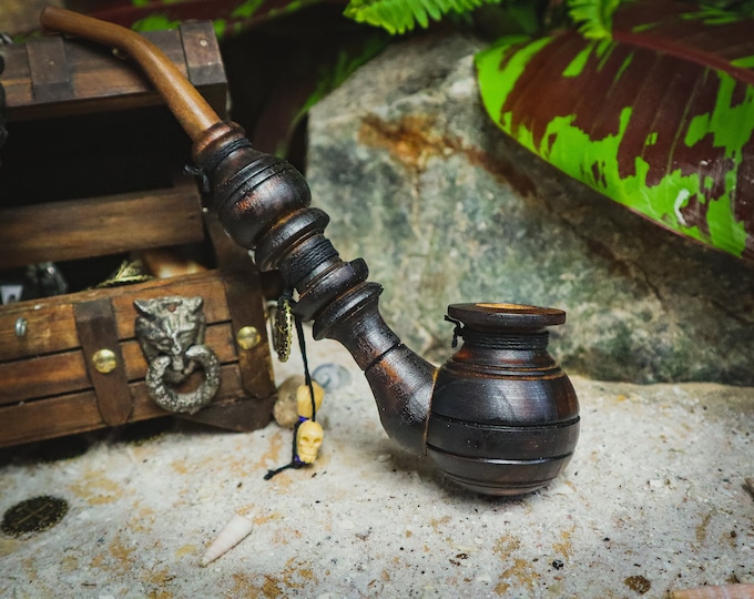 Seadog Pirate Tobacco Pipe / Handmade Natural Wood Pipe for Smoking / Churchwarden / Wooden / Renaissance
