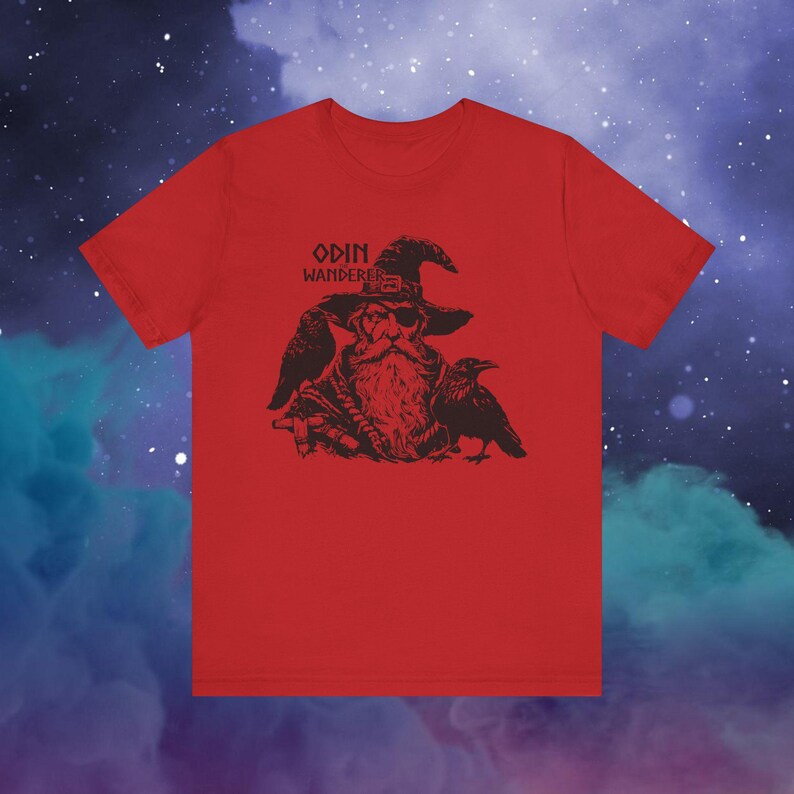 Odin the Wanderer Viking Style Tee / Unisex Jersey Short Sleeve Tee /  100% Cotton / Norse Viking Design / Bella+Canvas High Quality Print