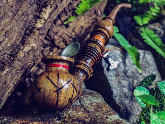 Thor the Thunder-god Tobacco Pipe / Churchwarden Pipe / Wooden Pipe for  Smoking / Viking Ceremonial