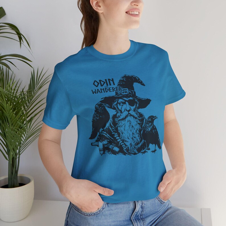Odin the Wanderer Viking Style Tee / Unisex Jersey Short Sleeve Tee /  100% Cotton / Norse Viking Design / Bella+Canvas High Quality Print