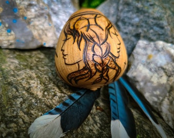 Gemini Zodiac Astrology Wood Burned Tobacco Pipe for Smoking / Constellation / Star Sign / Sherlock