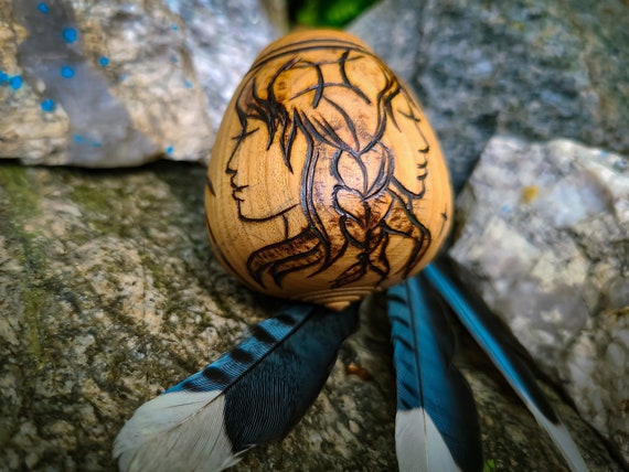 Gemini Zodiac Astrology Wood Burned Tobacco Pipe for Smoking /  Constellation / Star Sign / Sherlock