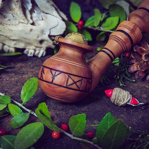 Viking Tobacco Pipe with Lid / Churchwarden Pipe / Viking Runes / Viking Gift Box